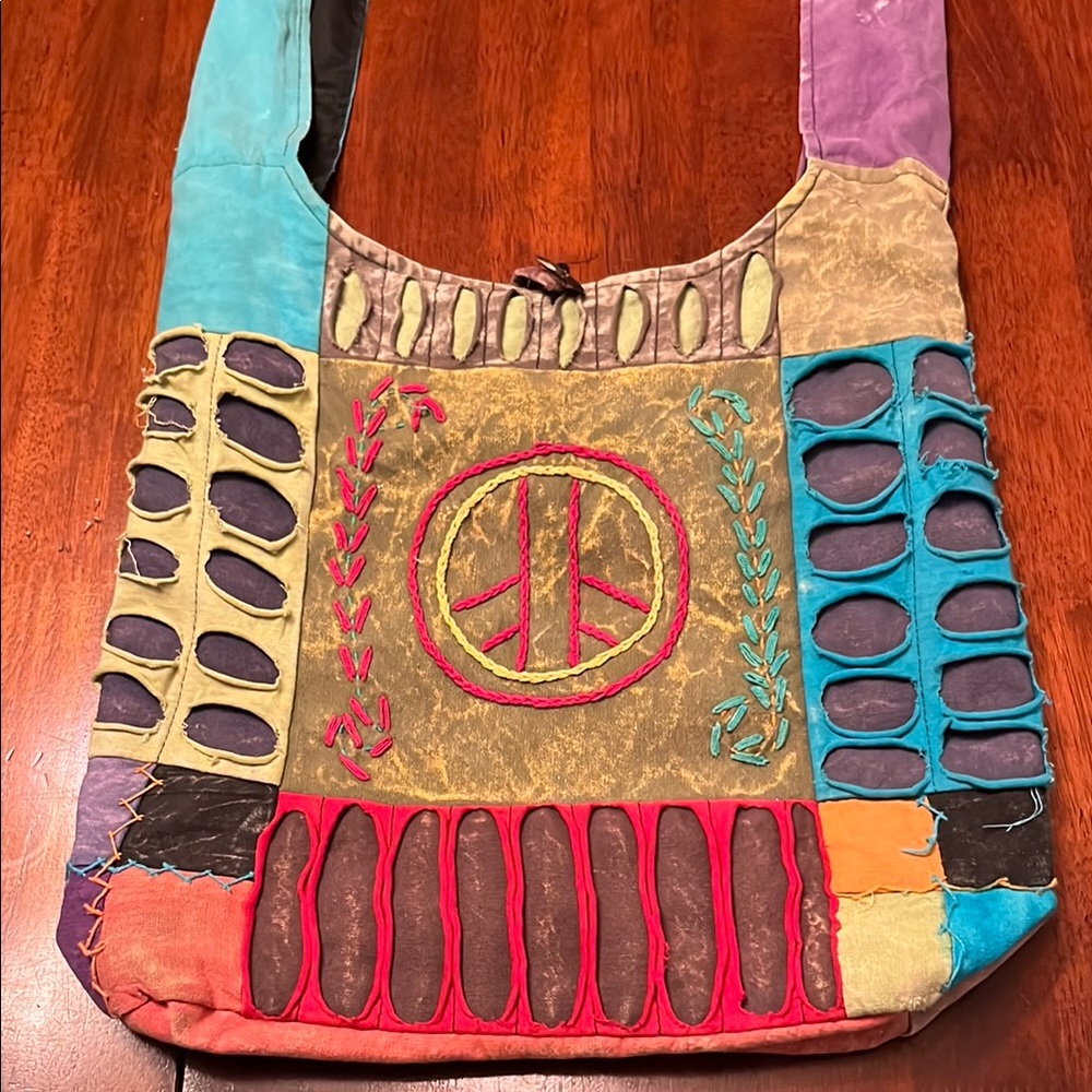 Cotton purse handmade shoulder bag